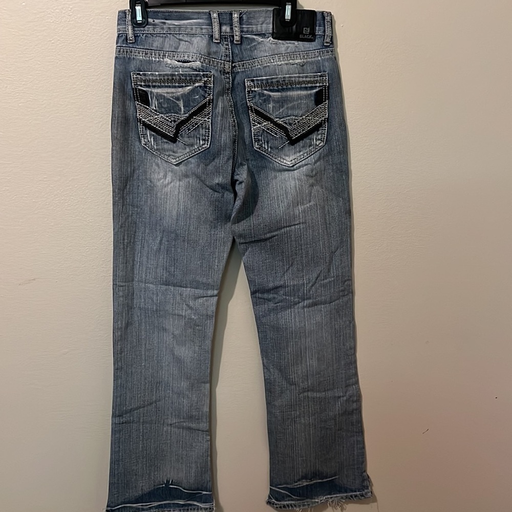 Men’s CJ Black Denim Boot Distressed Jeans Size 30x32 (GOOD) - Picture 3 of 9